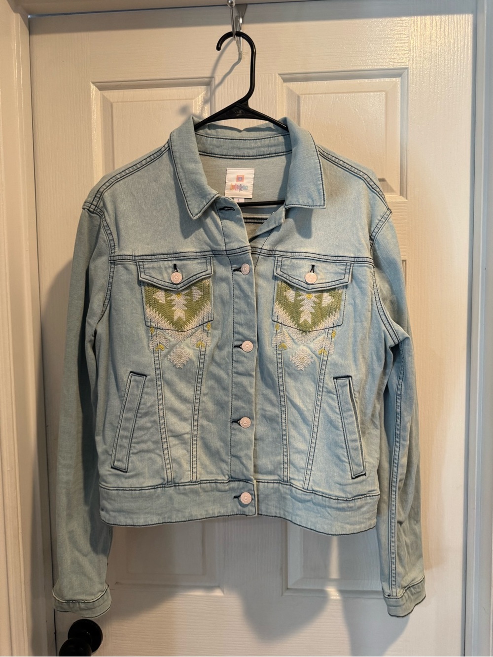 New Embroidered southwest stretch denim jacket